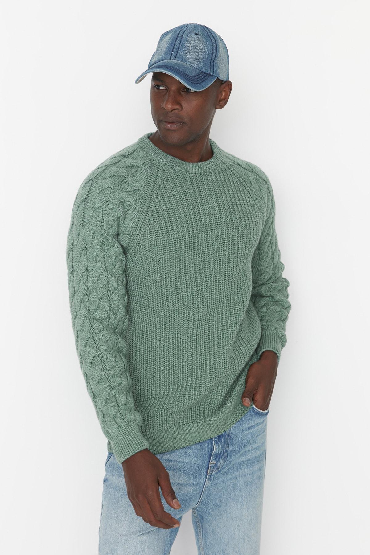 Trendyol - Green Crew Neck Sweater