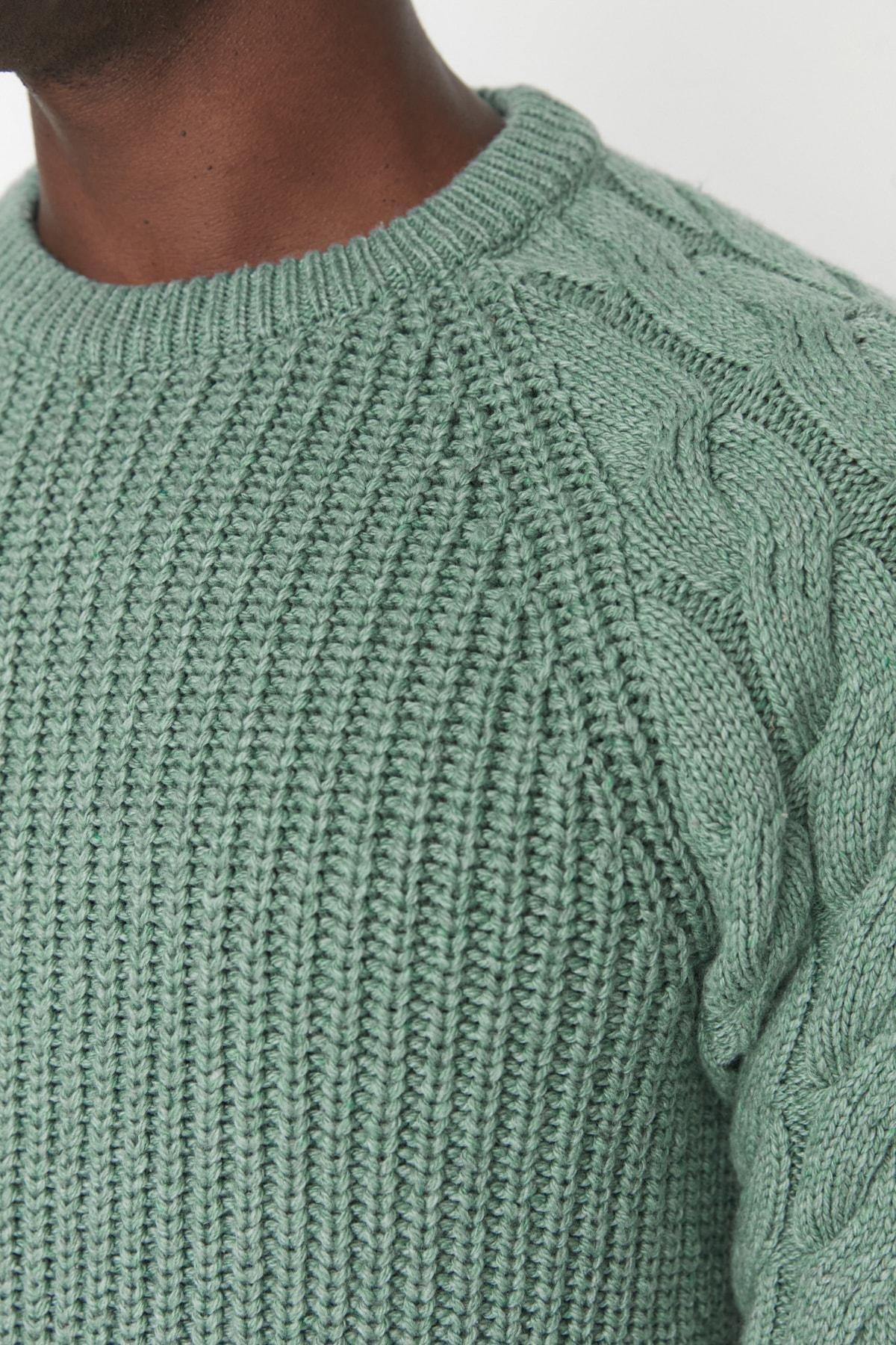 Trendyol - Green Crew Neck Sweater