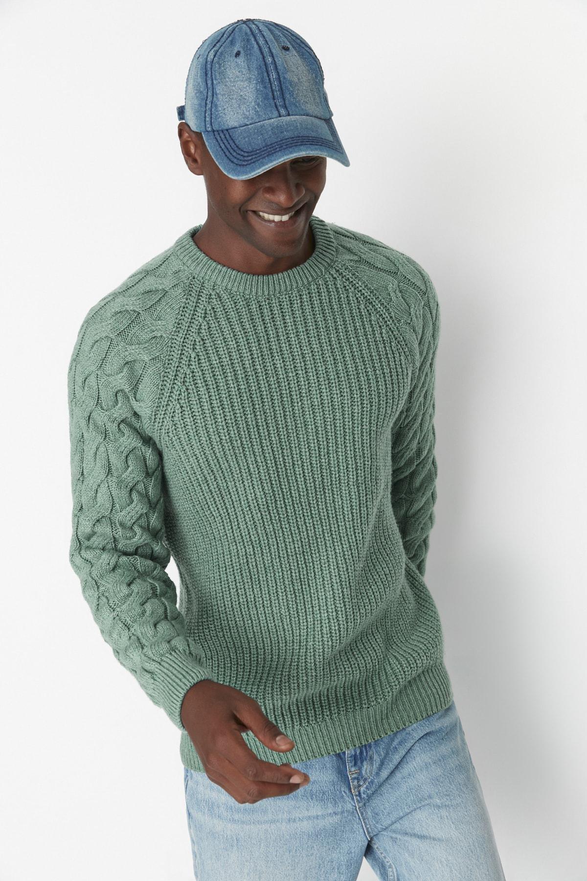 Trendyol - Green Crew Neck Sweater