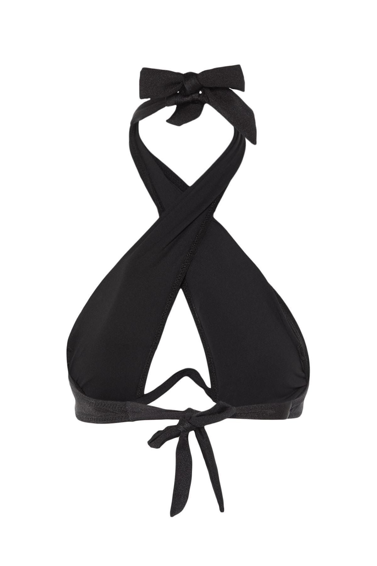 Black Halter Neck Bikini Top, , large image number 6