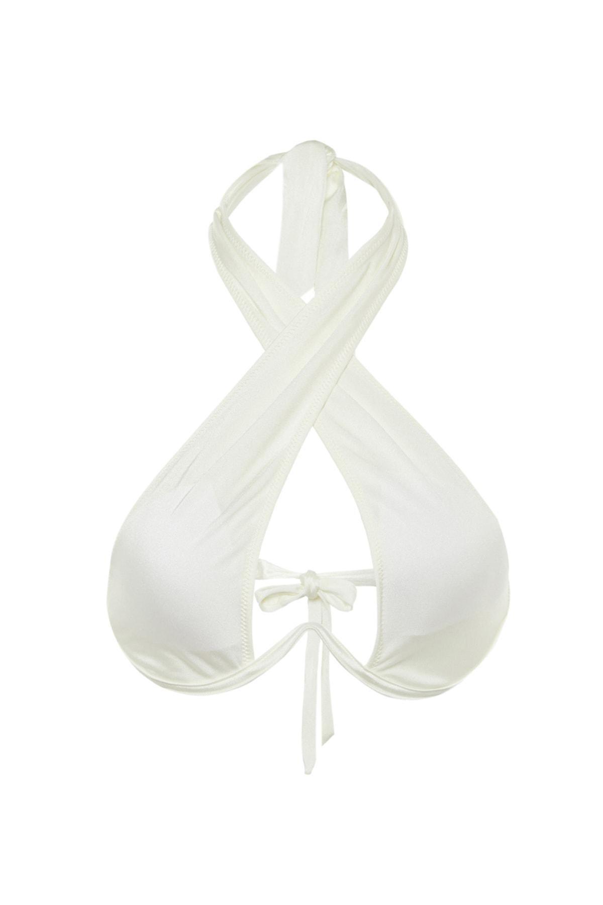 White Halter Neck Bikini Top, , large image number 8
