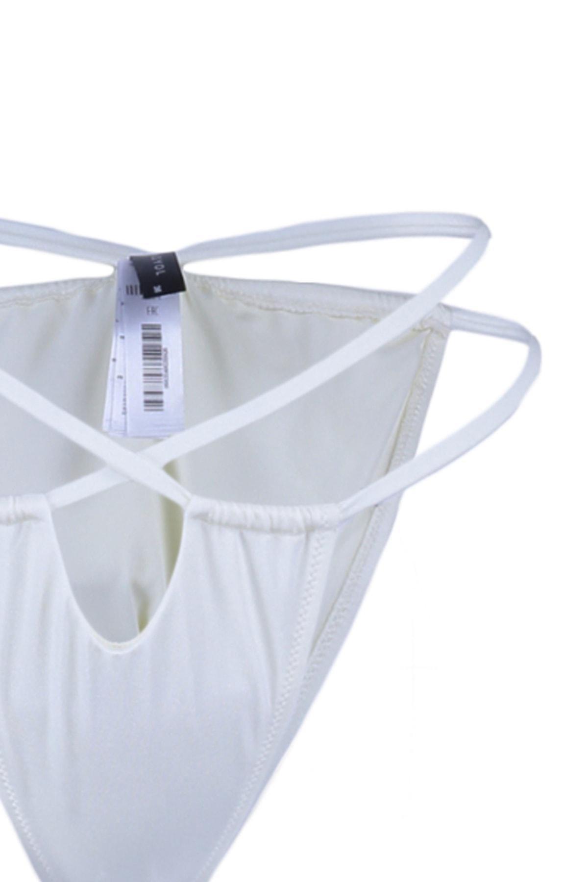 Beige Plain Bikini Bottom, Ecru, large image number 11
