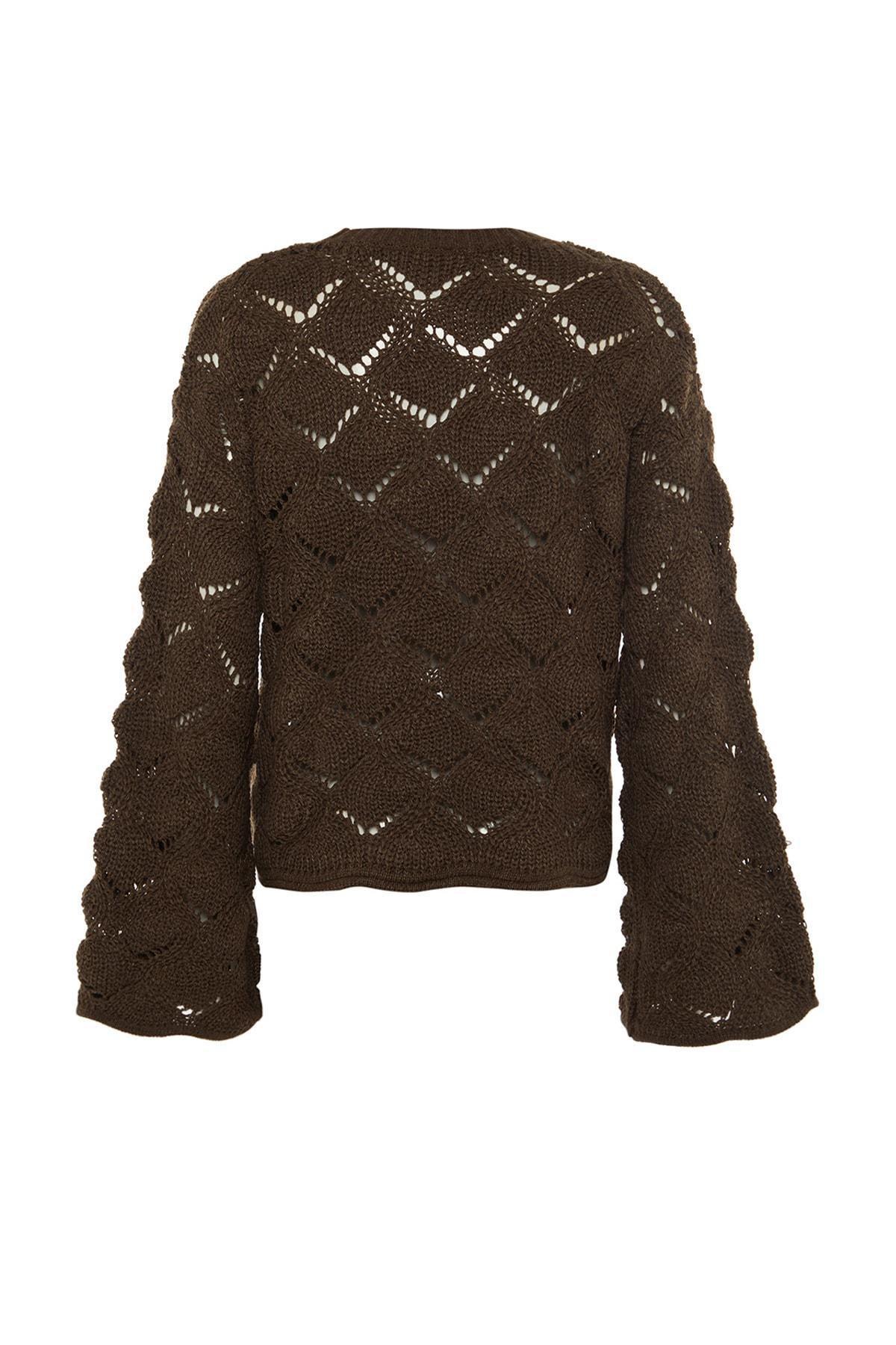 Trendyol - Brown Crew Neck Sweater