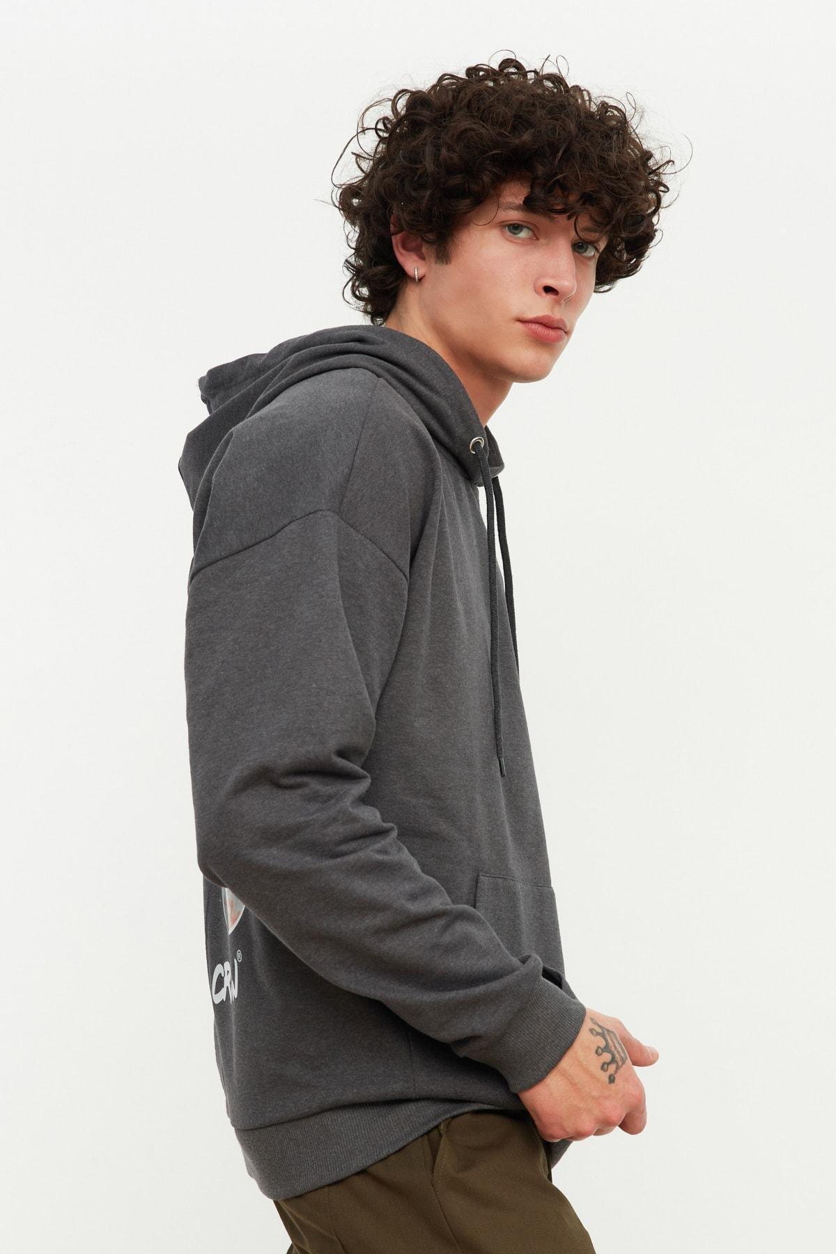 Trendyol - Grey Oversize Sweatshirt