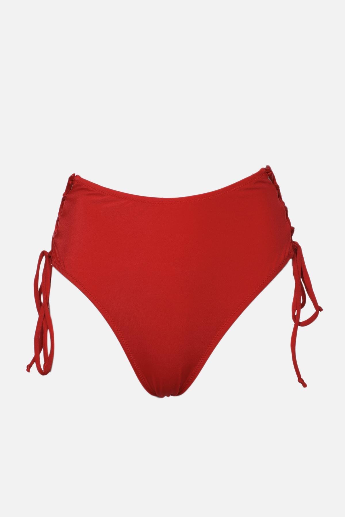 Red Plain Bikini Bottom, , large image number 4