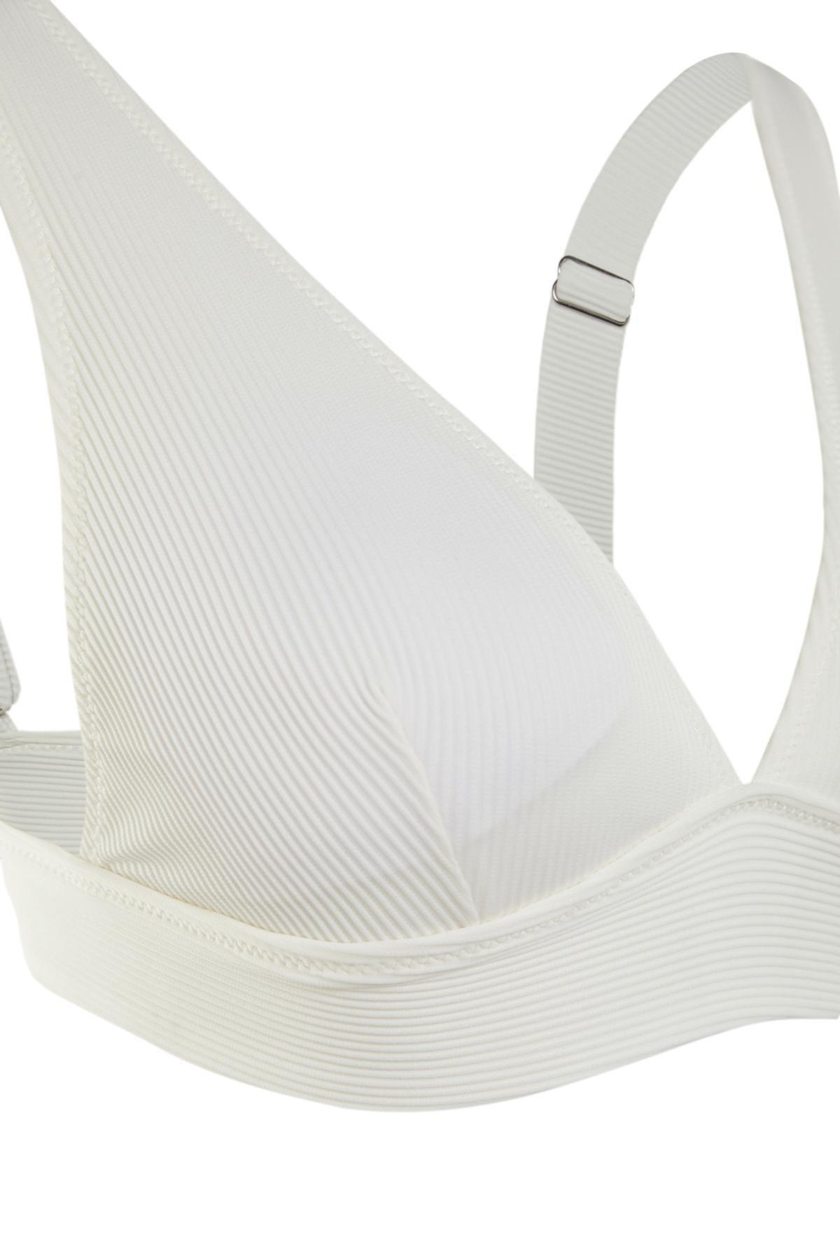 White Triangle Bikini Top, Ecru, large image number 7