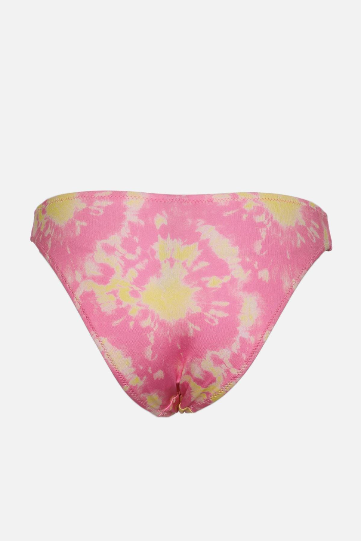 Trendyol - Pink Tie-Die Effect Bikini Bottom