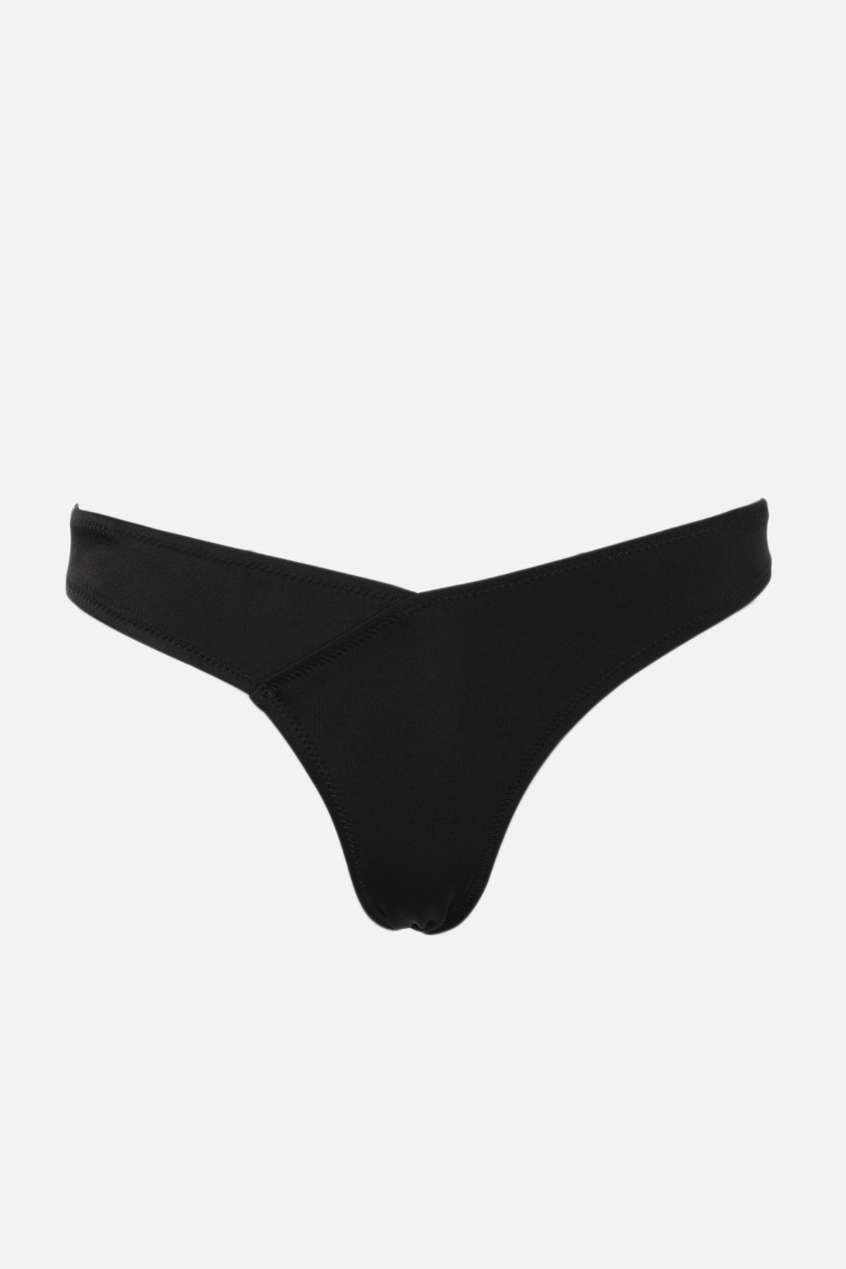 Trendyol - Black Plain Low Waist Bikini Bottom