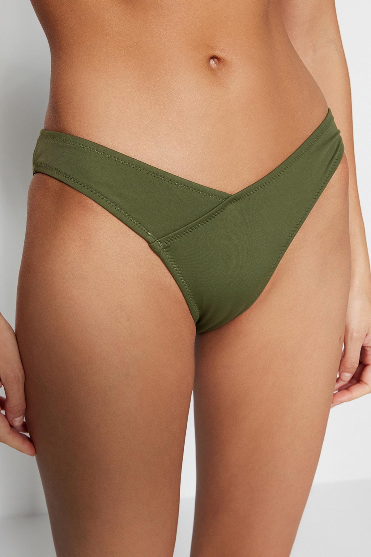 Trendyol - Khaki Plain Bikini Bottom