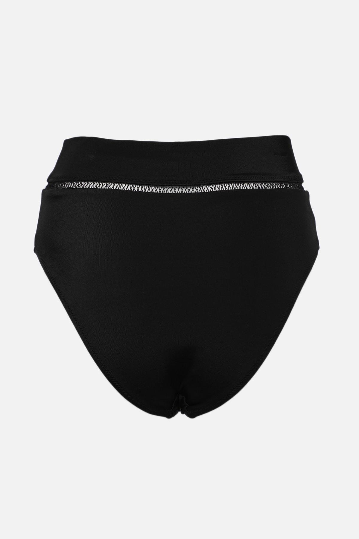 Black High Waist Bikini Bottom, Black, large image number 5