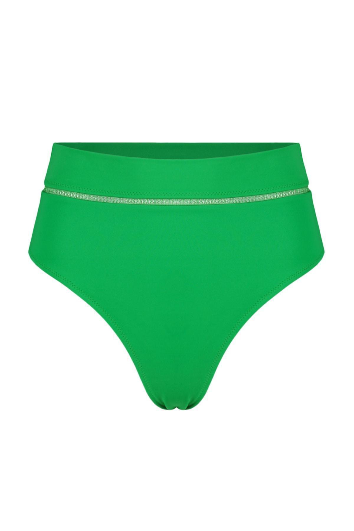Trendyol - Green Plain Bikini Bottom