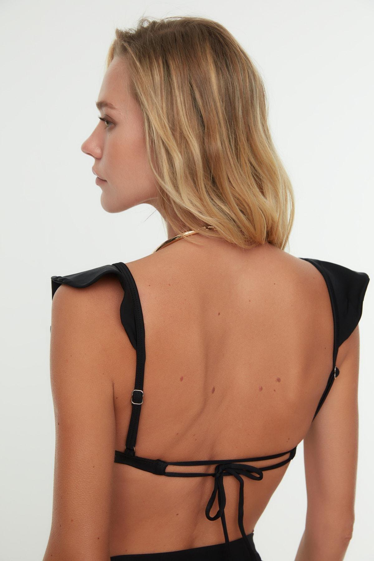 Black Plain Bikini Top, , large image number 3