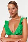 Trendyol - Green Trinagle Bikini Top