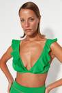 Trendyol - Green Trinagle Bikini Top