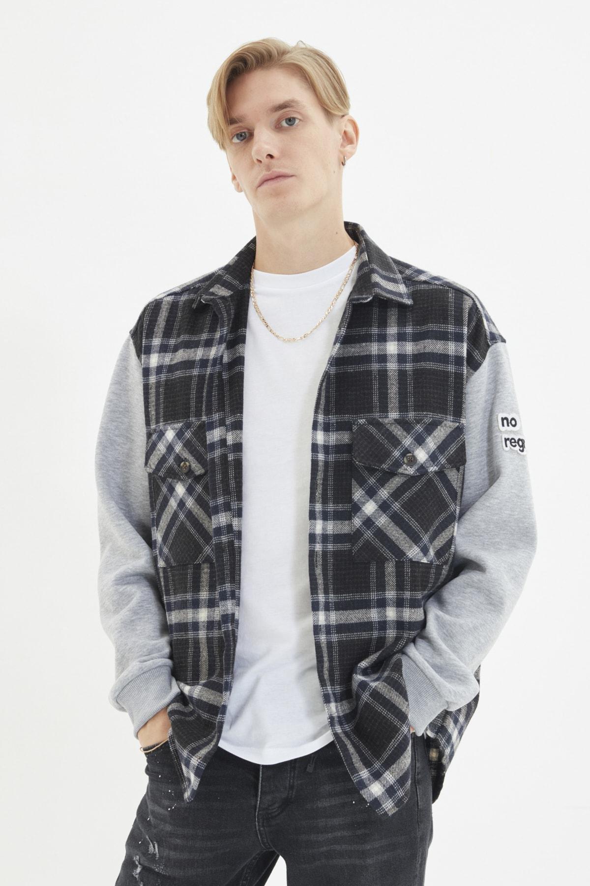 Navy Oversize Shirt, , large image number 1