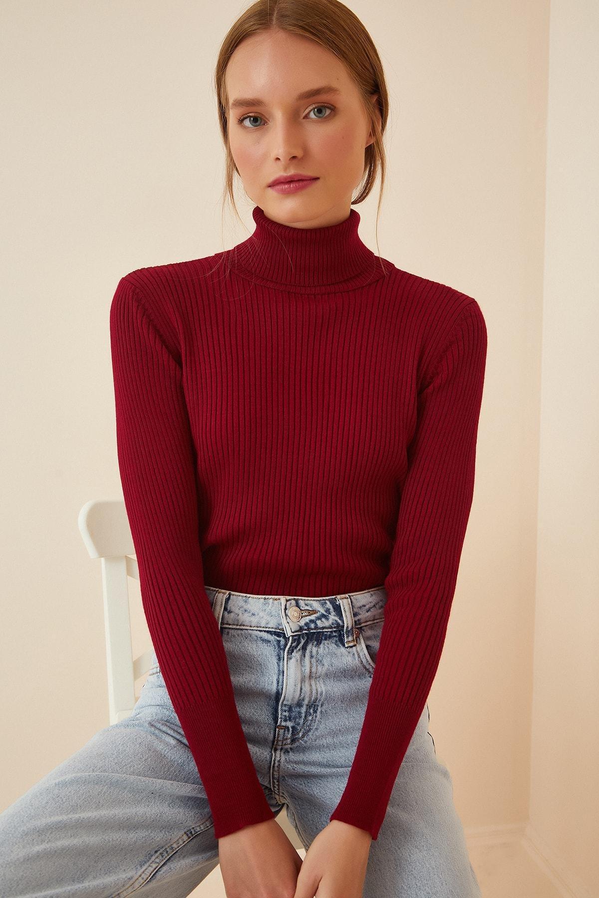 Burgundy Turtleneck Sweater, , large image number 0