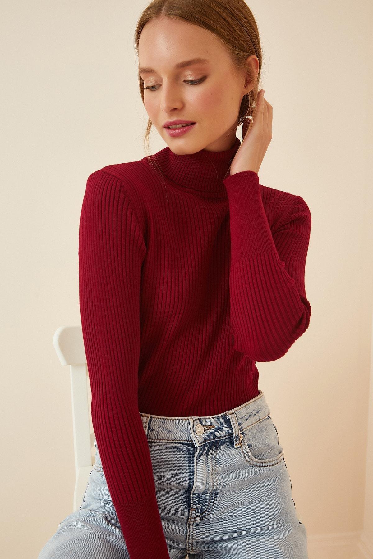 Burgundy Turtleneck Sweater, , large image number 1