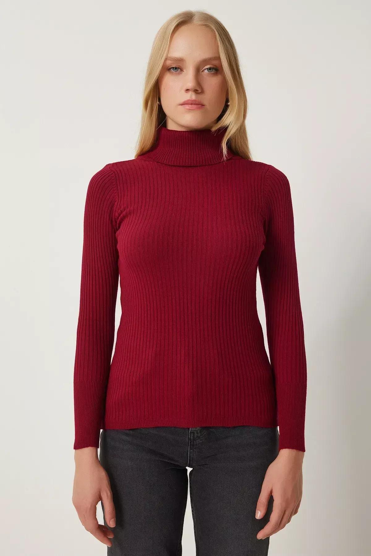 Burgundy Turtleneck Sweater, Burgundy, large image number 5