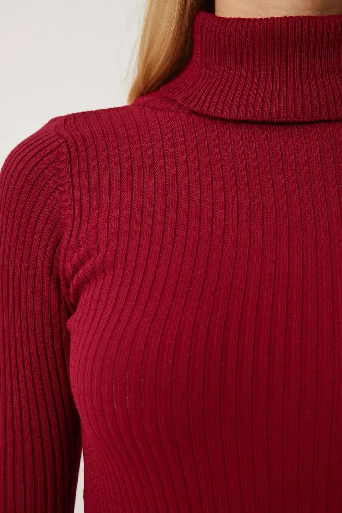 Burgundy Turtleneck Sweater, Burgundy, large image number 6