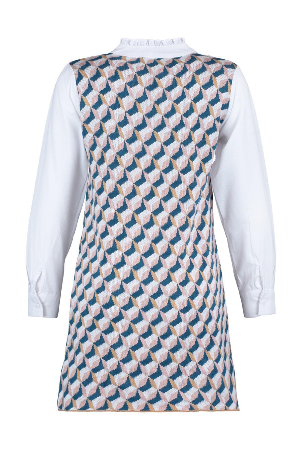 Navy V-Neck Shift Dress, , large image number 7