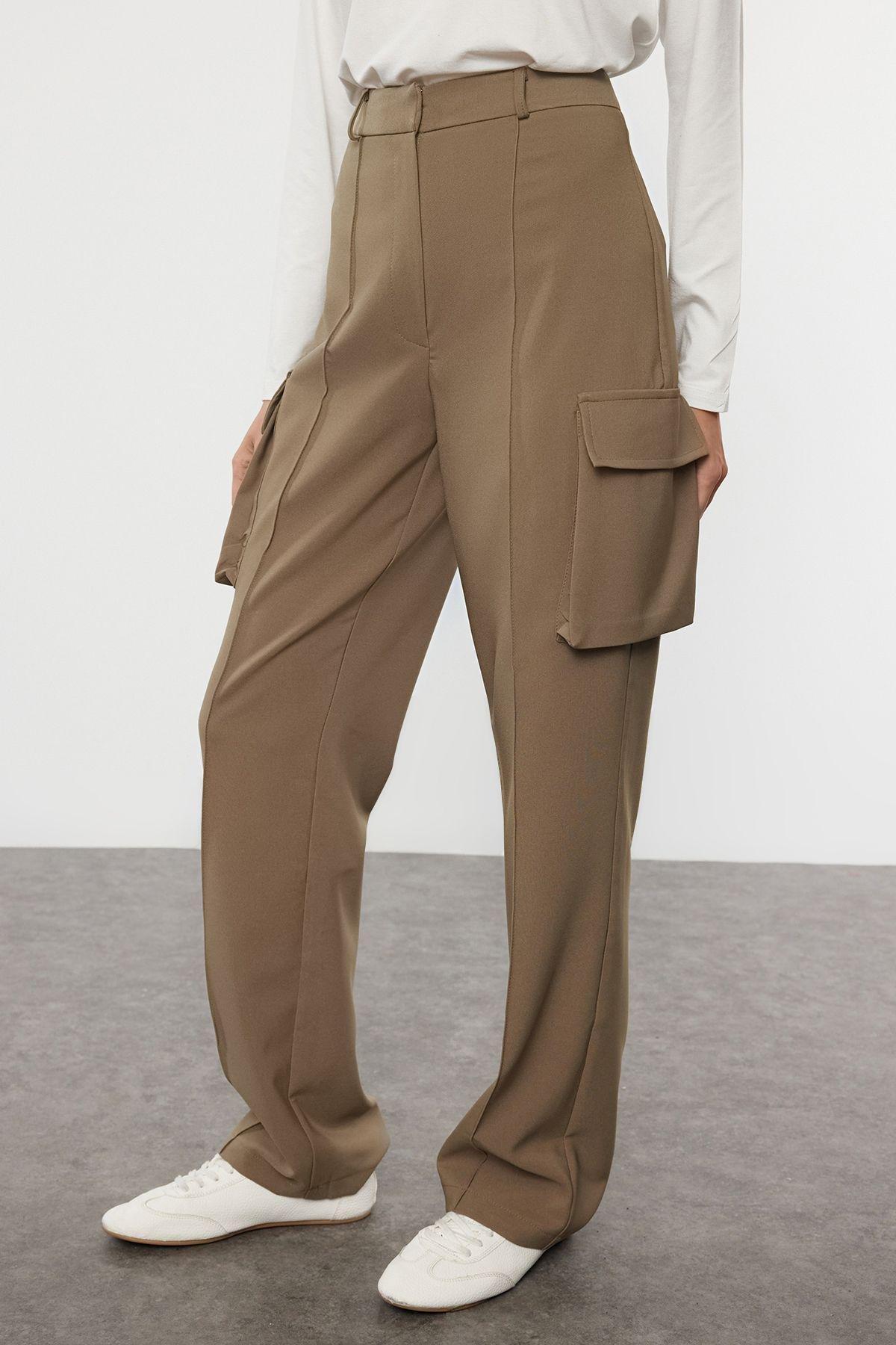 Green Cargo Trousers, Dark Khaki, large image number 2