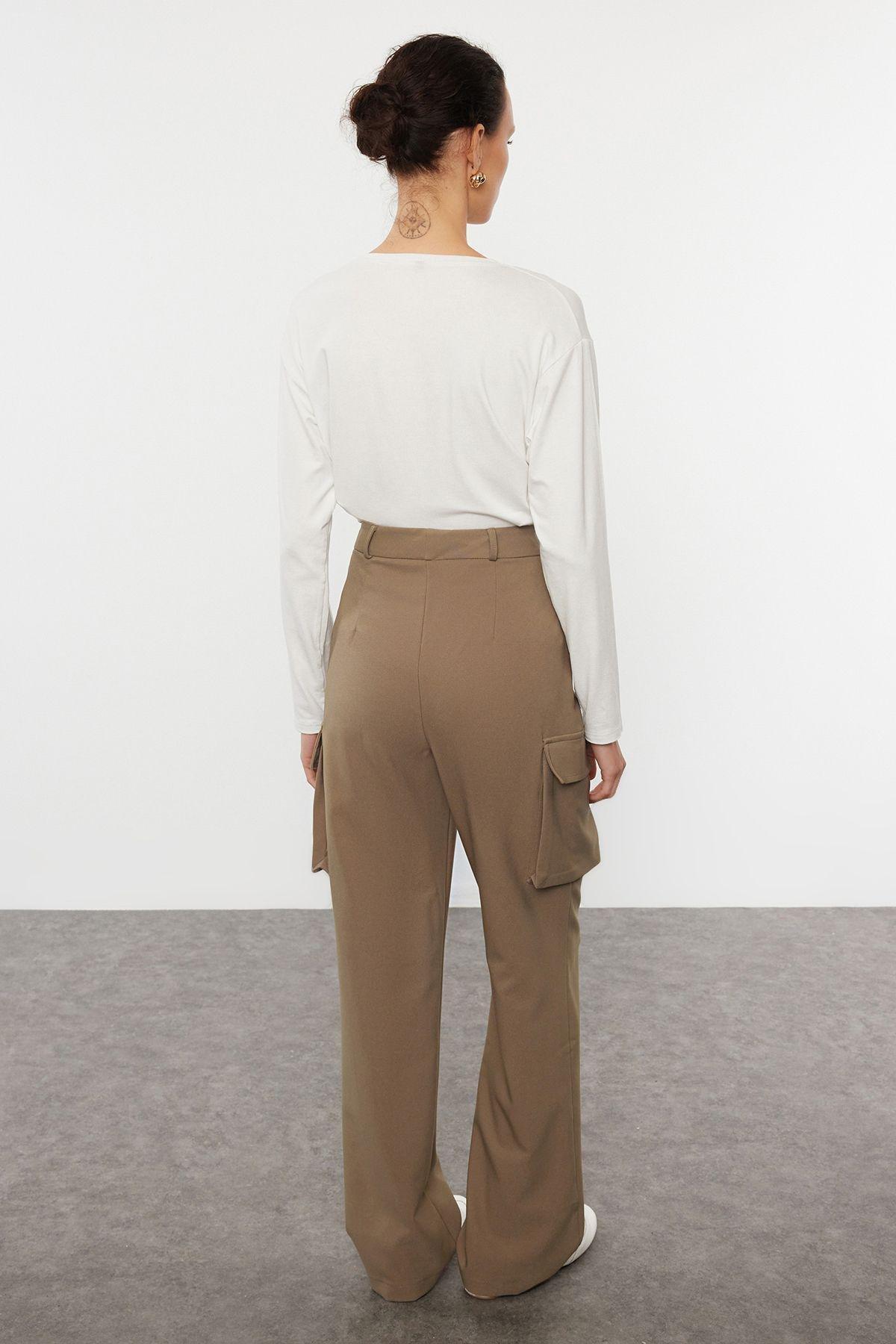 Green Cargo Trousers, Dark Khaki, large image number 4