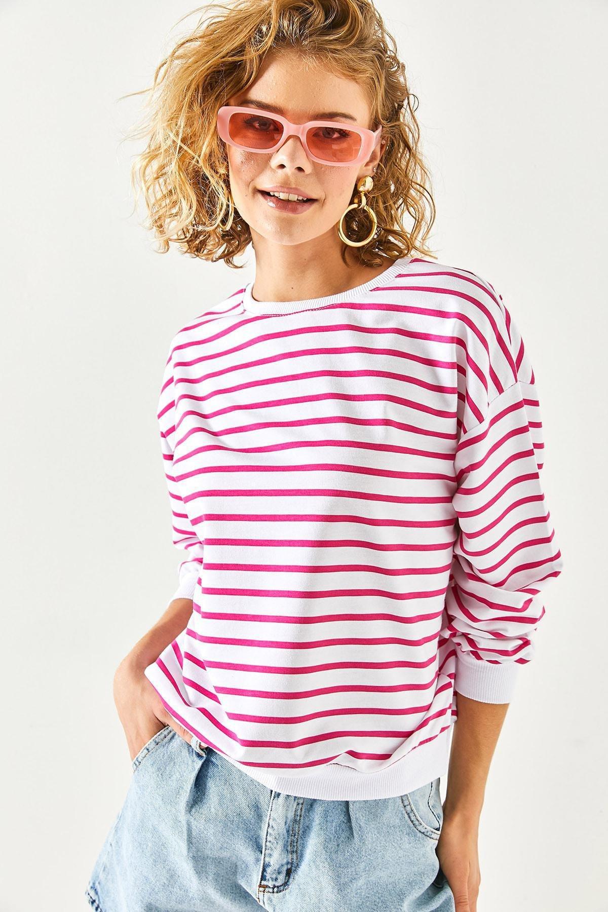 Trendyol - Multicolour Loose Stripes Sweatshirt