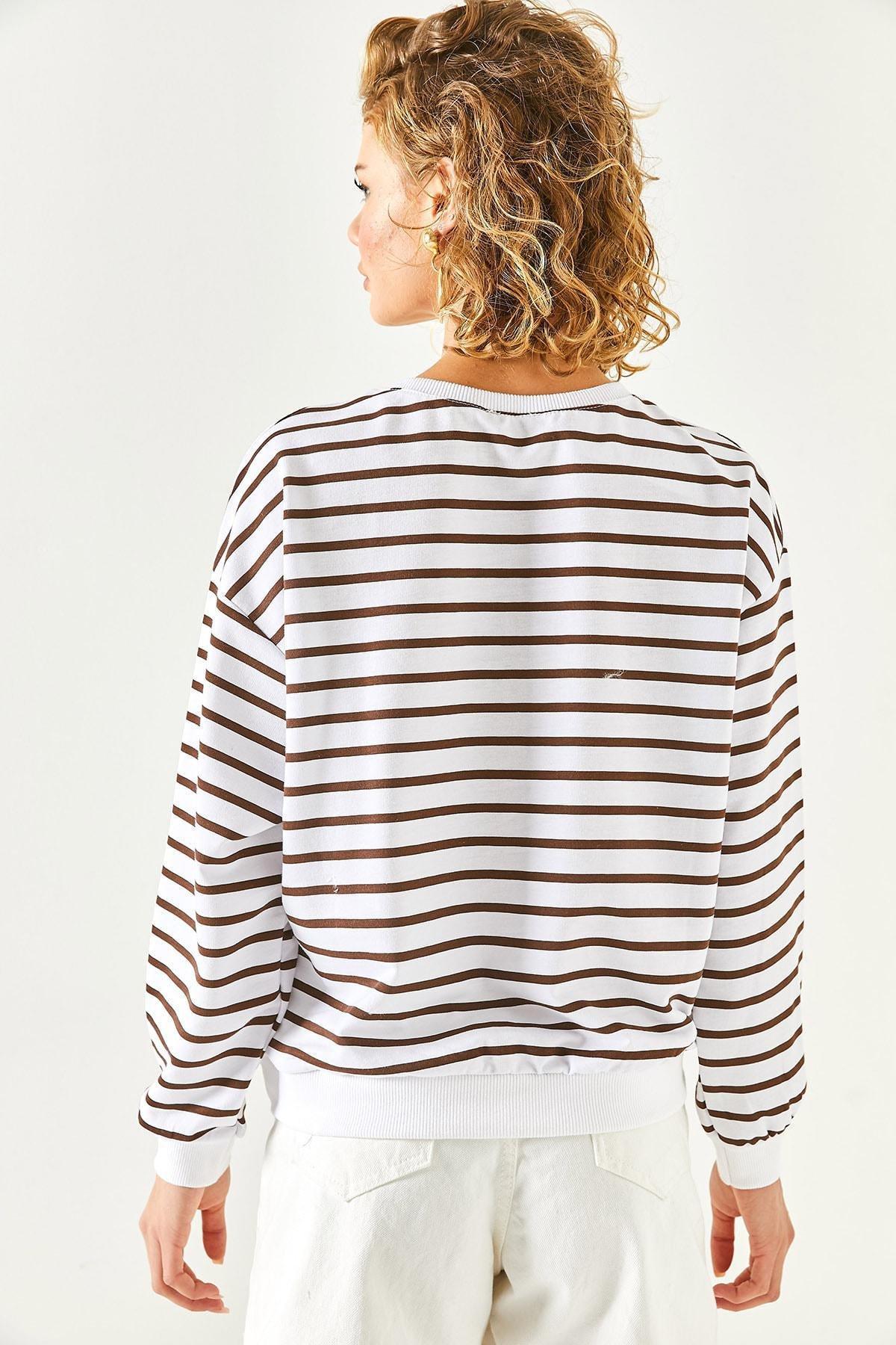 White Loose Sweatshirt, , large image number 6
