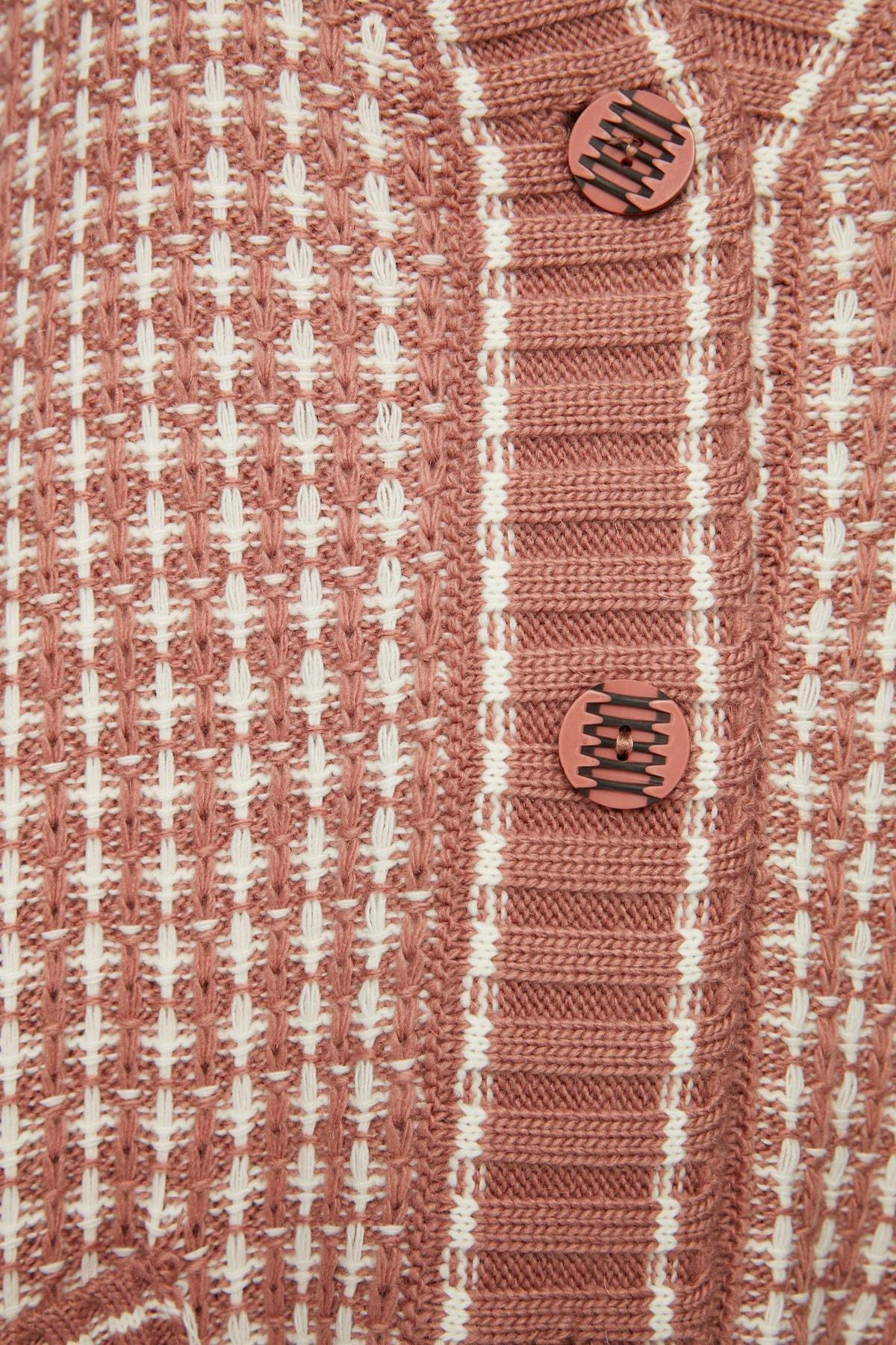 Pink V Neck Cardigan, Pink, large image number 3