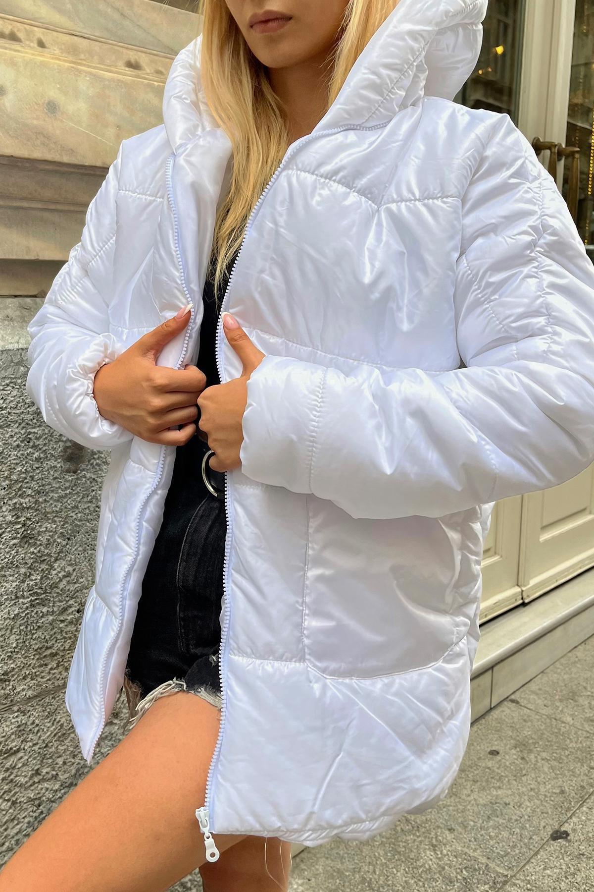 White Puffer Oversize Jacket, , large image number 1