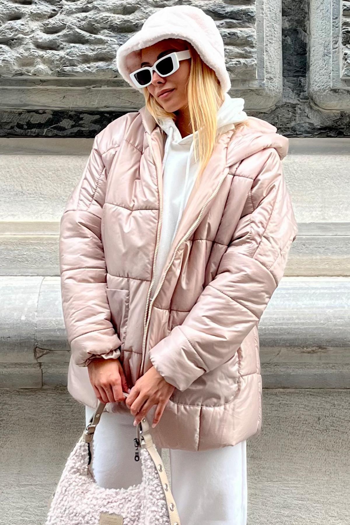 Grey Puffer Oversize Jacket, Gray, large image number 7