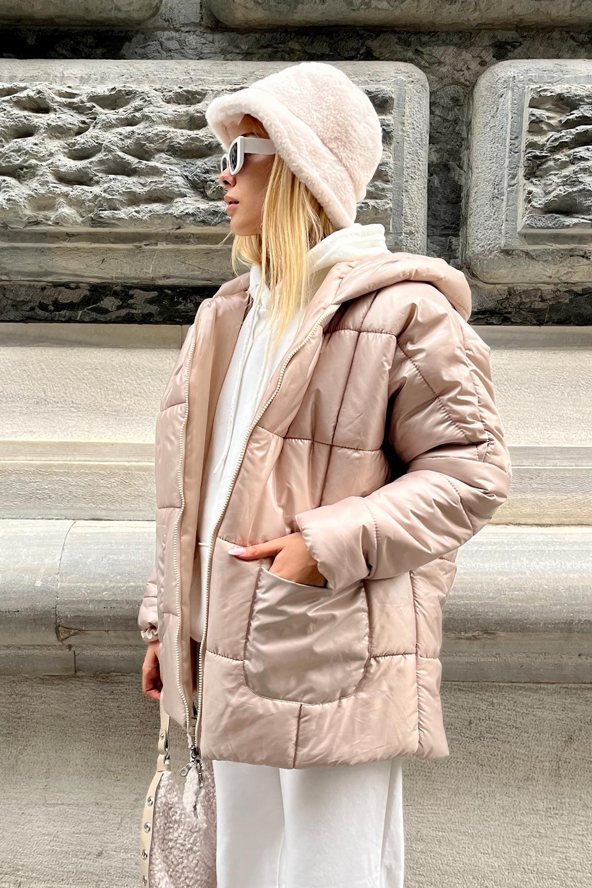 Grey Puffer Oversize Jacket, Gray, large image number 9