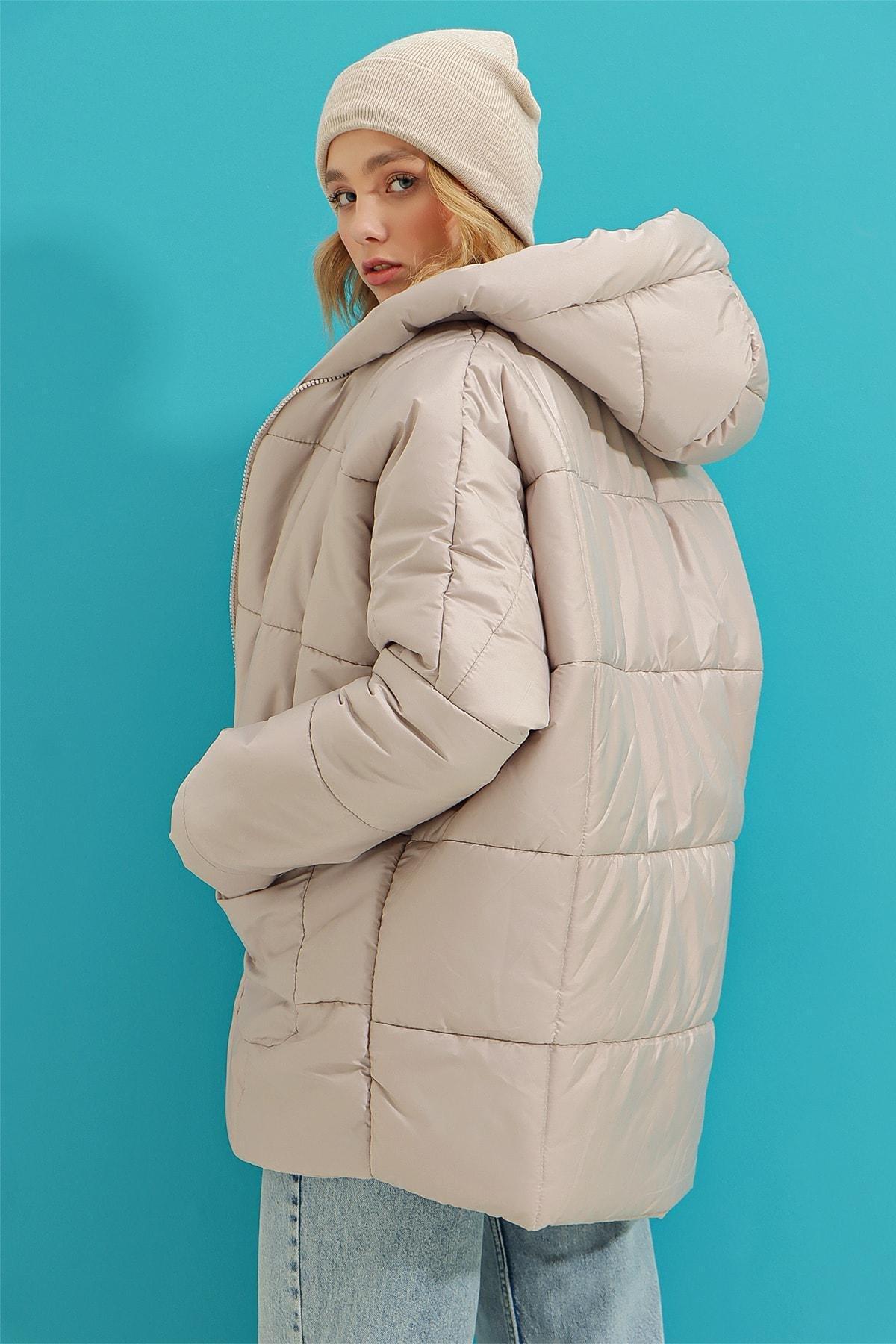 Grey Puffer Oversize Jacket, Gray, large image number 10