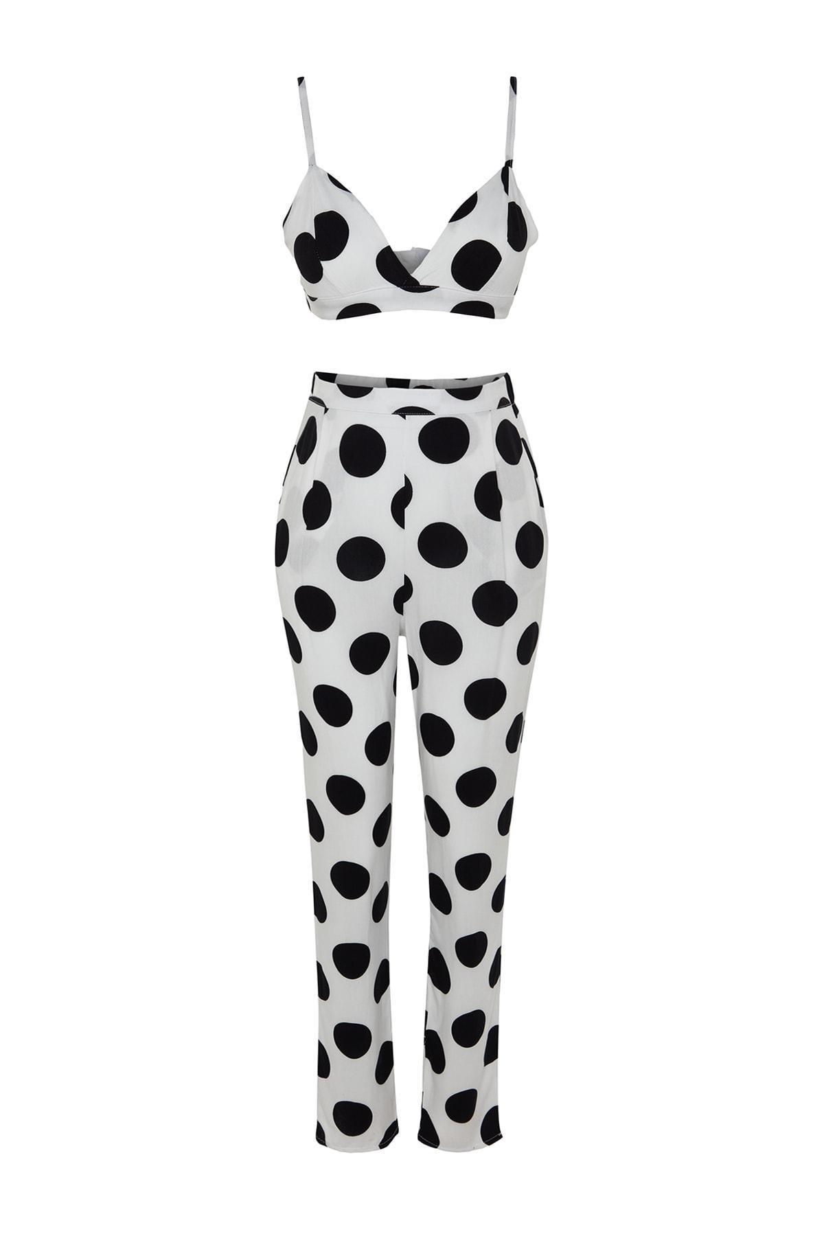 White Polka Dot Pyjama Set, , large image number 7