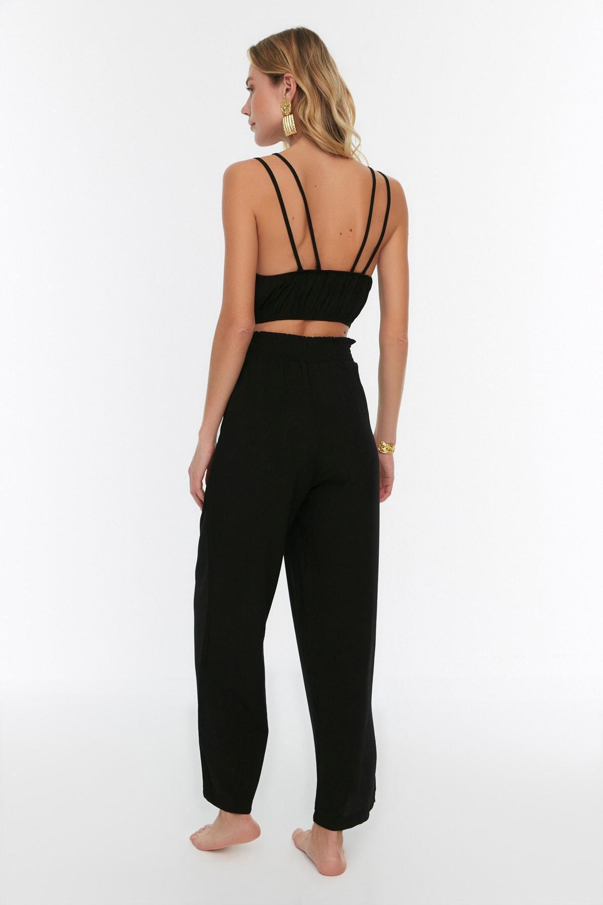 Black V-Neck Co-Ord Set, , large image number 3