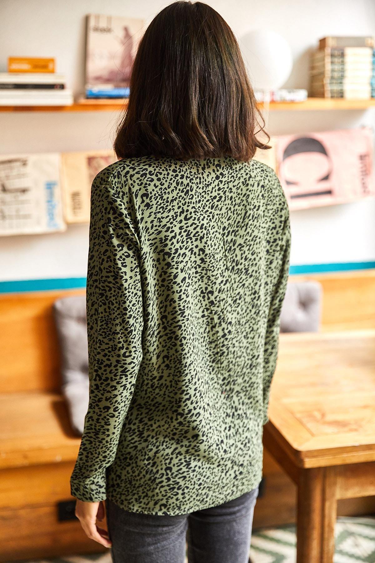 Green Animal Print Shirt, , large image number 1