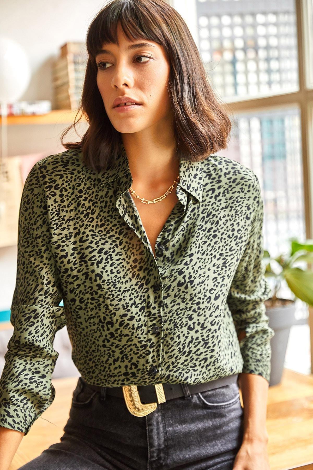 Olalook - Green Animal Print Shirt