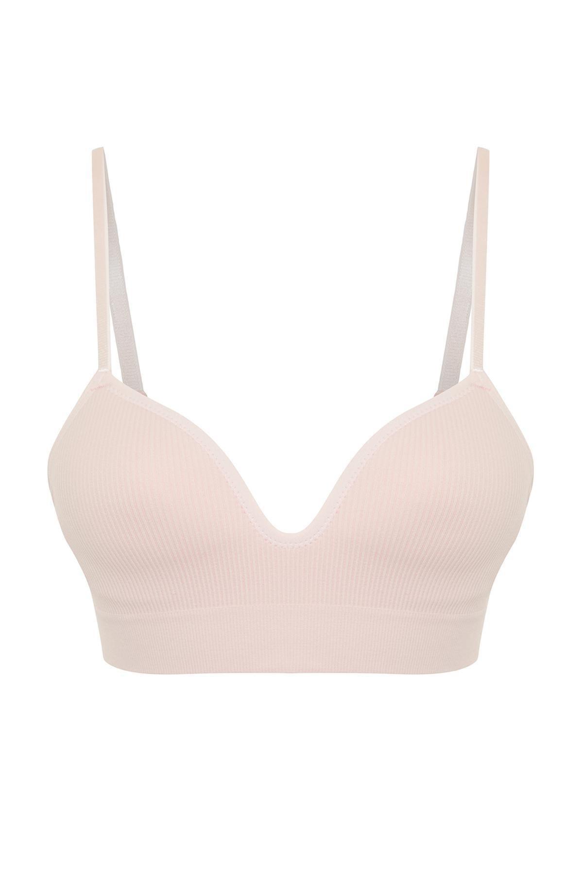 Pink Seamless Covered Knitted Bra, , large image number 5