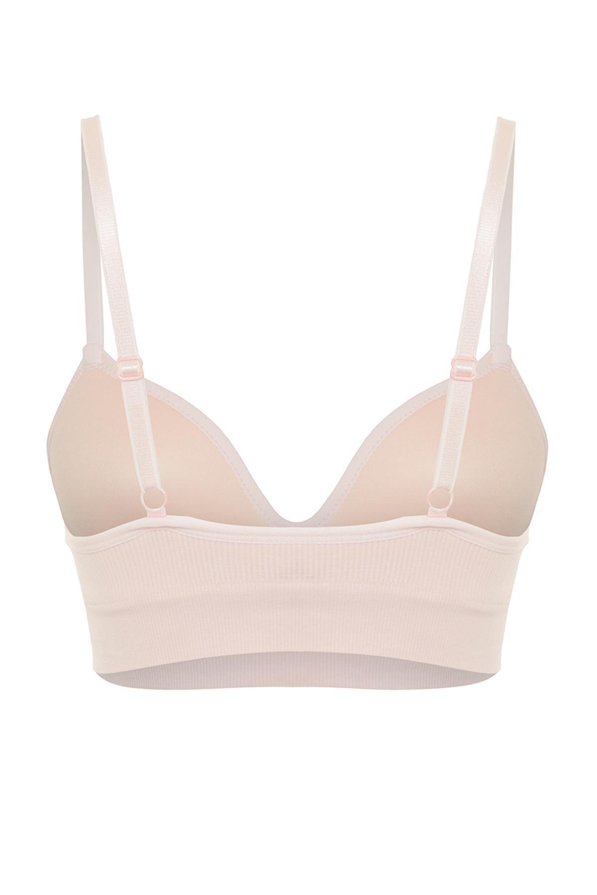 Pink Seamless Covered Knitted Bra, , large image number 6