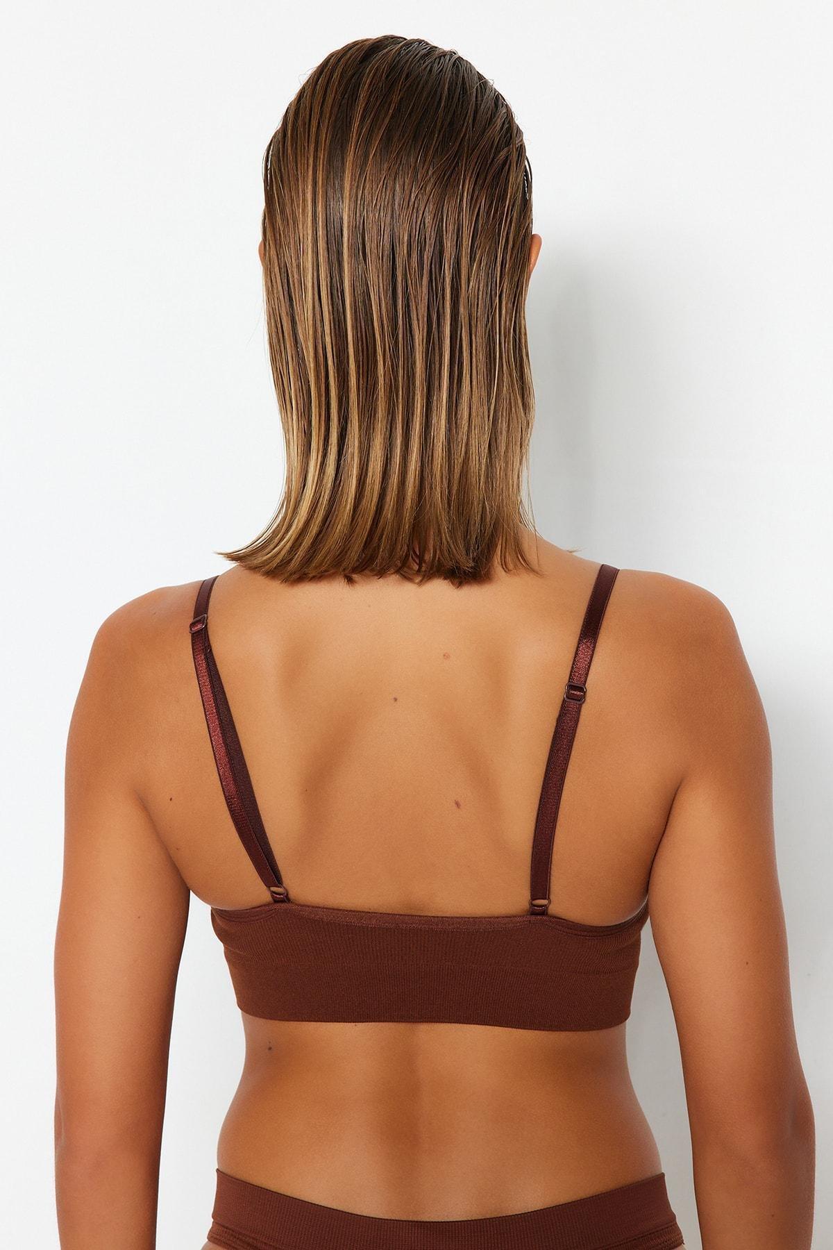 Brown Plain Bra, , large image number 4