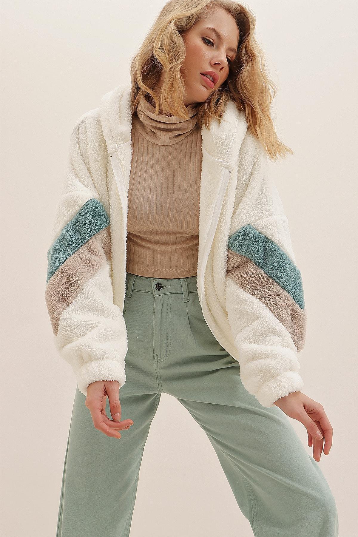 White Oversized Hooded Sweatshirt, , large image number 2