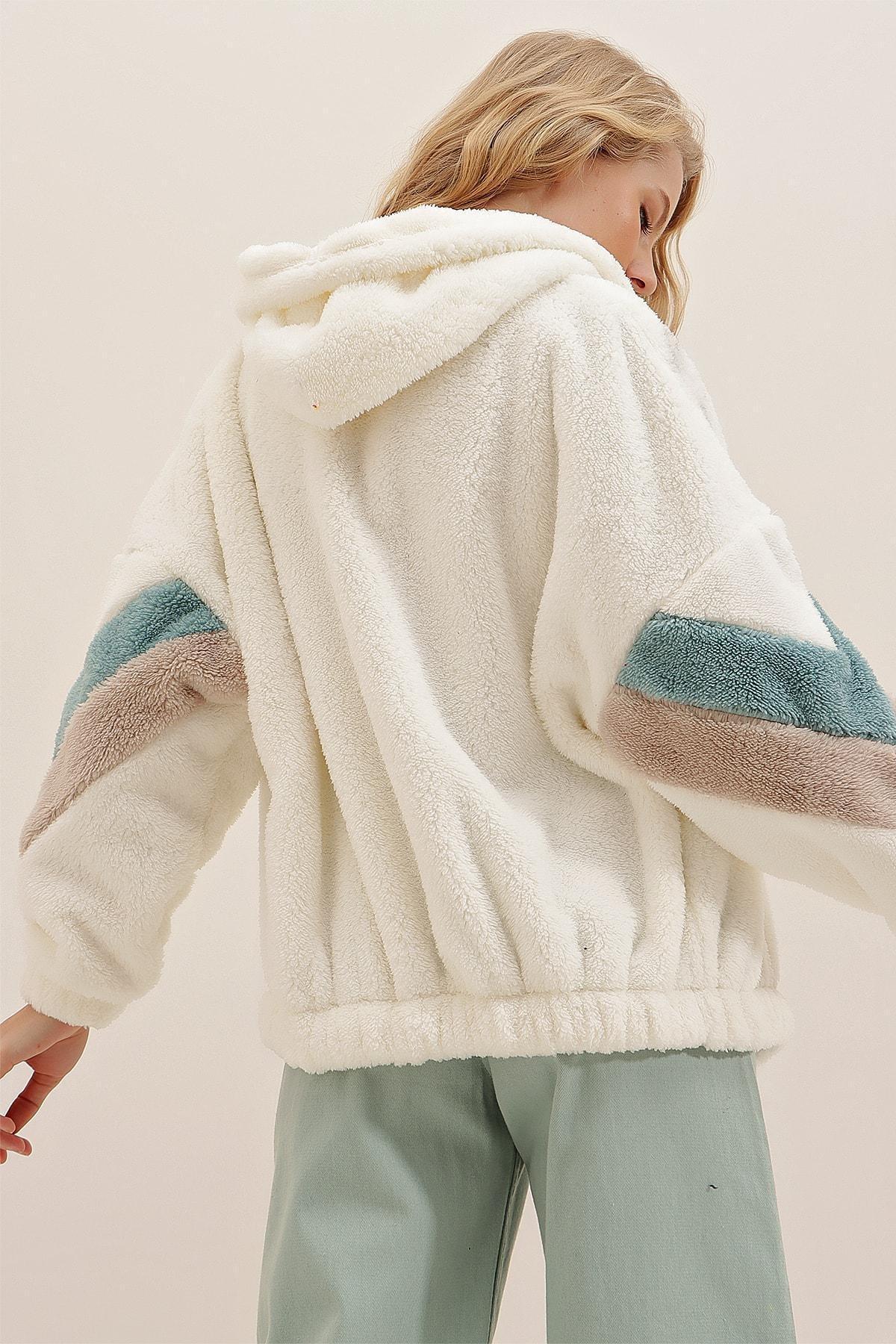 White Oversized Hooded Sweatshirt, , large image number 5