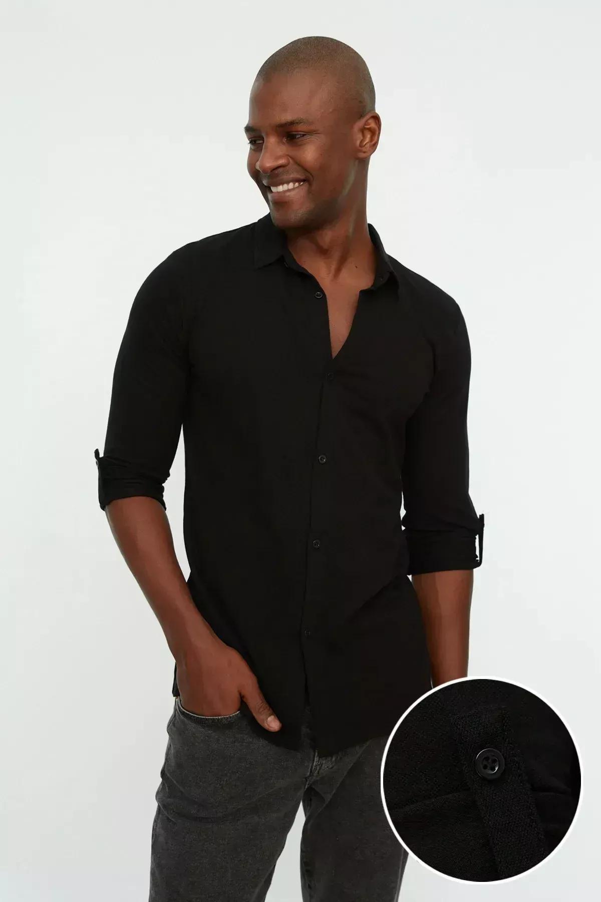 Black Regular Shirt, , large image number 0