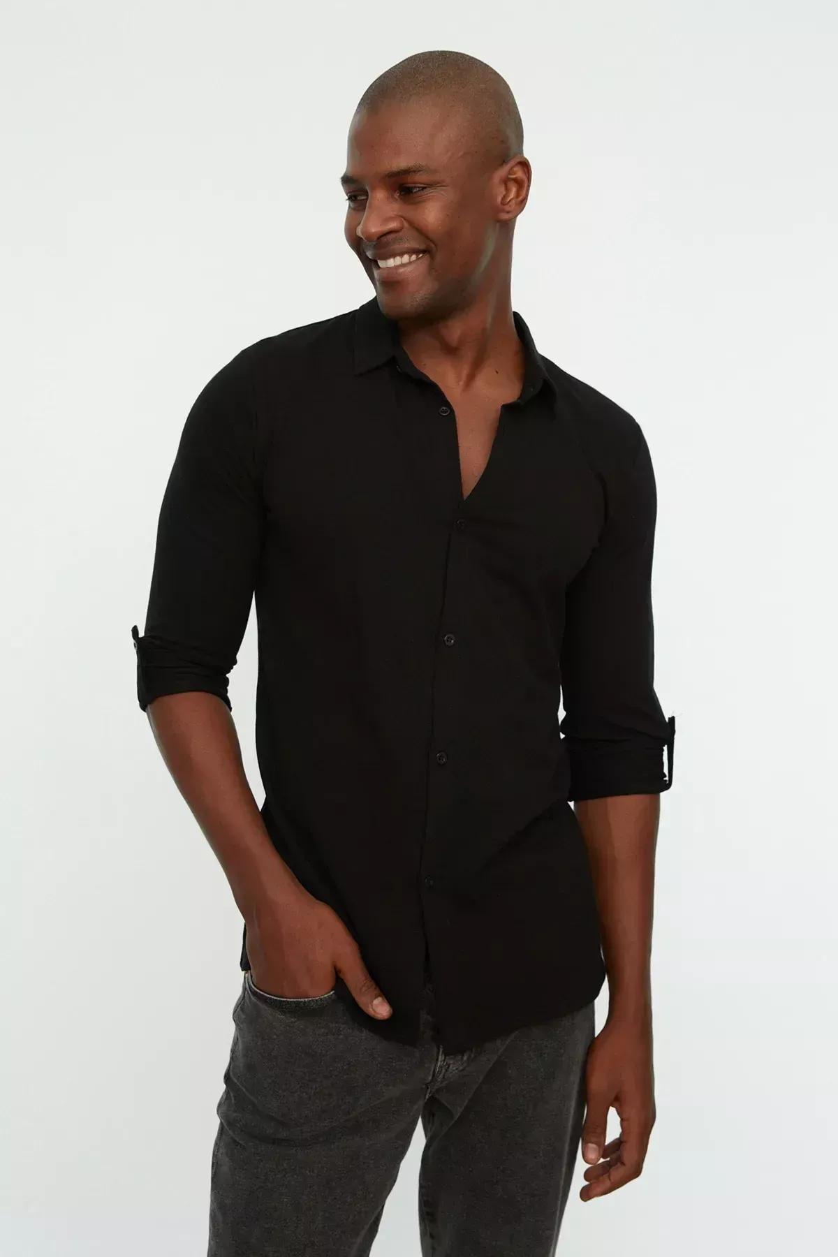 Black Regular Shirt, , large image number 2