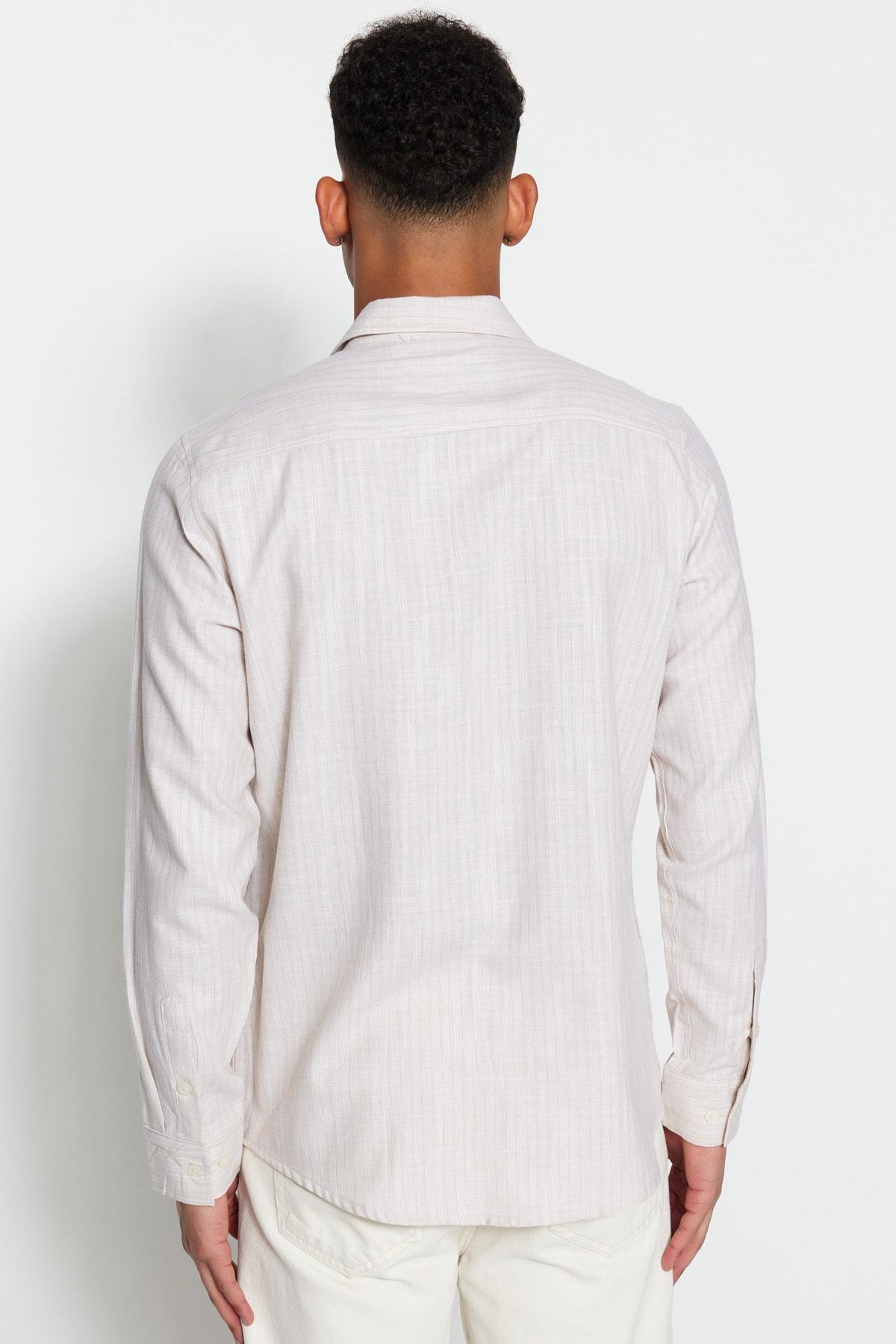 Trendyol - Beige Slim Shirt