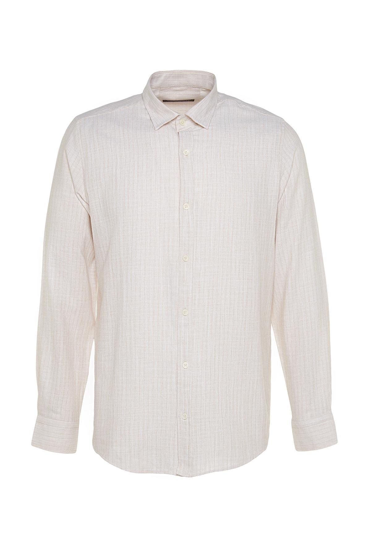 Trendyol - Beige Slim Shirt