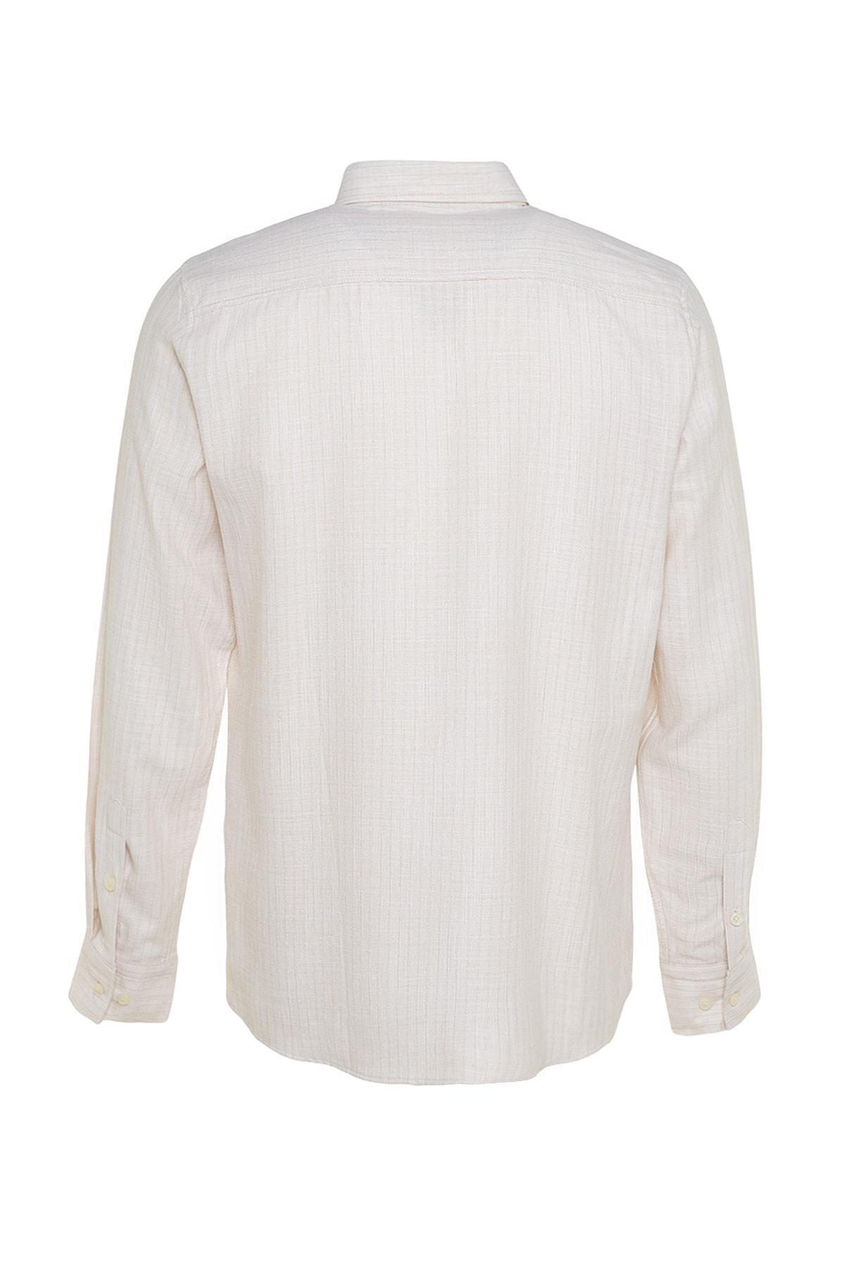 Trendyol - Beige Slim Shirt