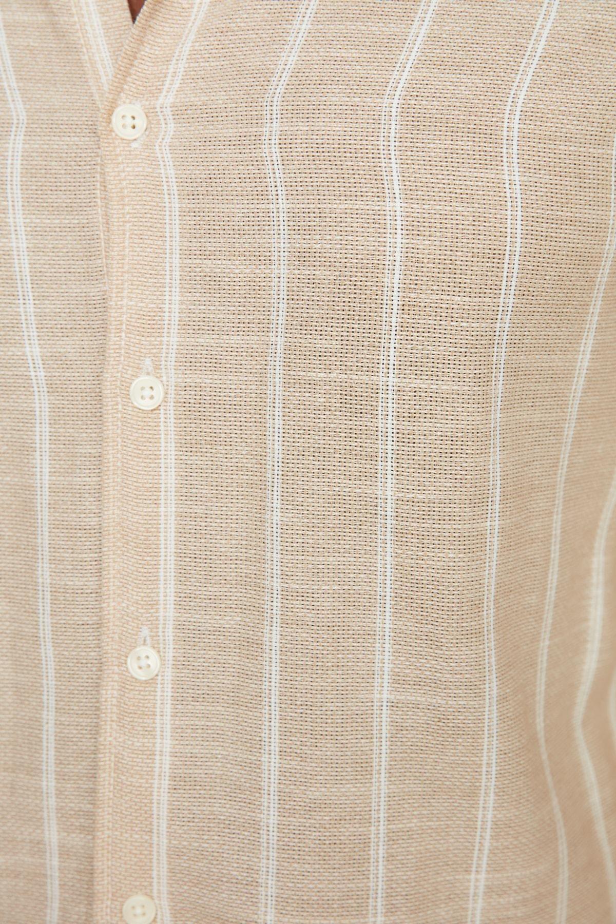 Grey Striped Slim Shirt, , large image number 3