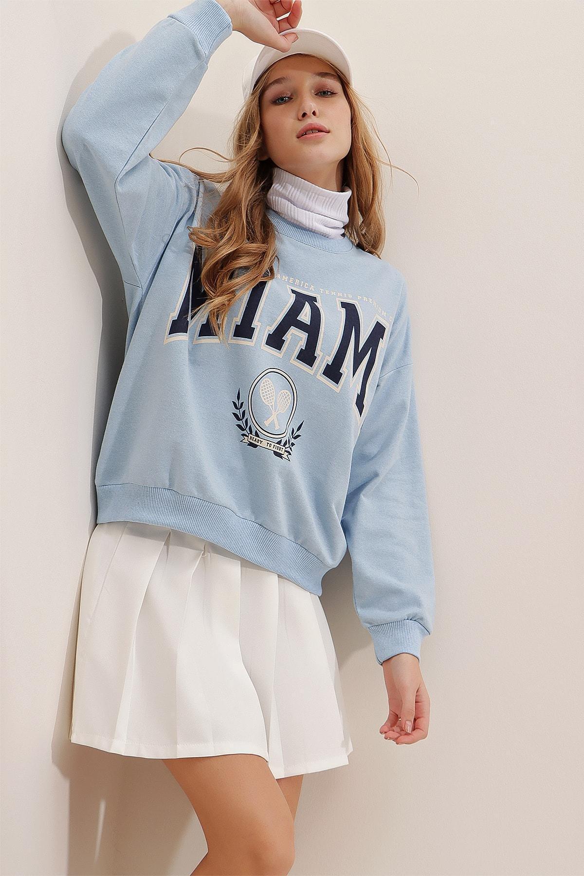 Blue Graphic Crew Neck Sweatshirt, C101_7004, large image number 0