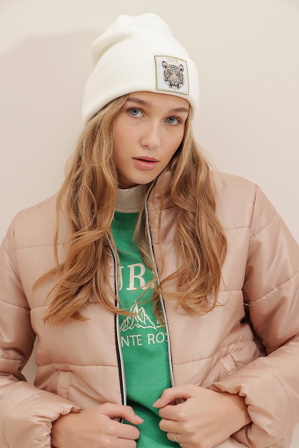 Pink Printed Cotton Beanie, , large image number 0